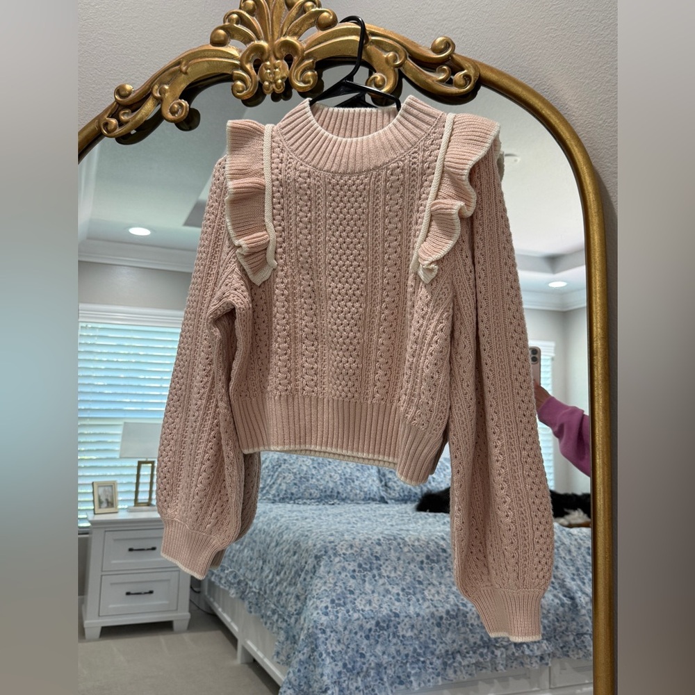 One loved babe blush pink sweater